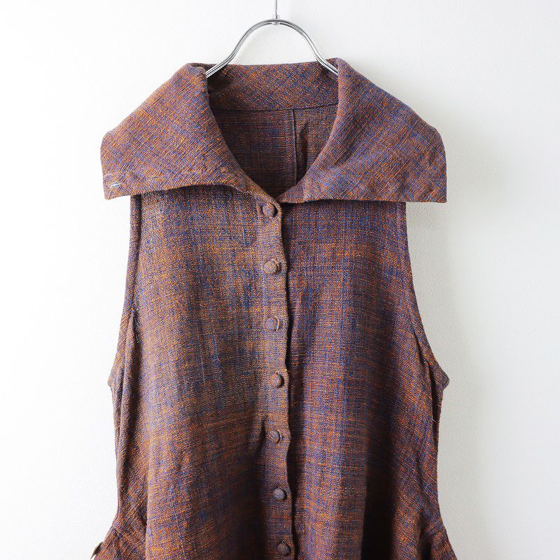 USAATO うさと 手織り 天然草木染 藍染 ノースリーブ イカワンピース  