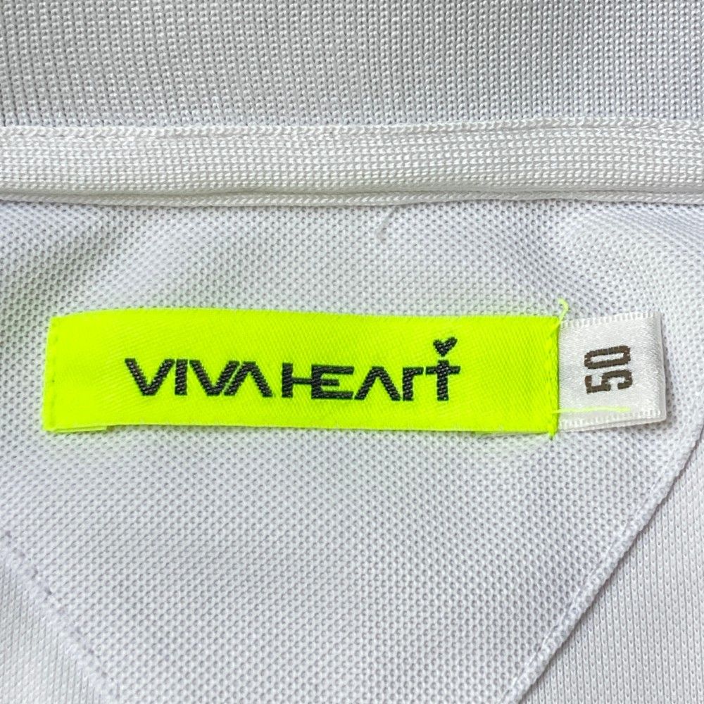 サイズ：50 VIVA HEART ビバハート  半袖 ポロシャツ 刺繍  ホワイト系 [240101467957] ゴルフウェア メンズ ストスト サイズ：50 VIVA HEART ビバハート 半袖 ポロシャツ 刺繍
