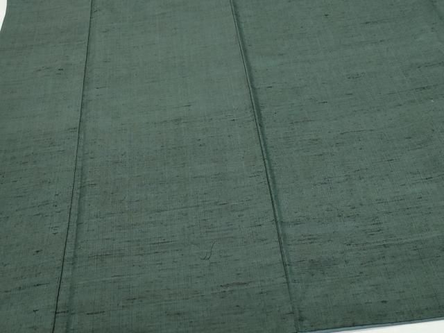 平和屋着物○上田紬 アンサンブル 黒緑色 証紙付き 正絹 逸品