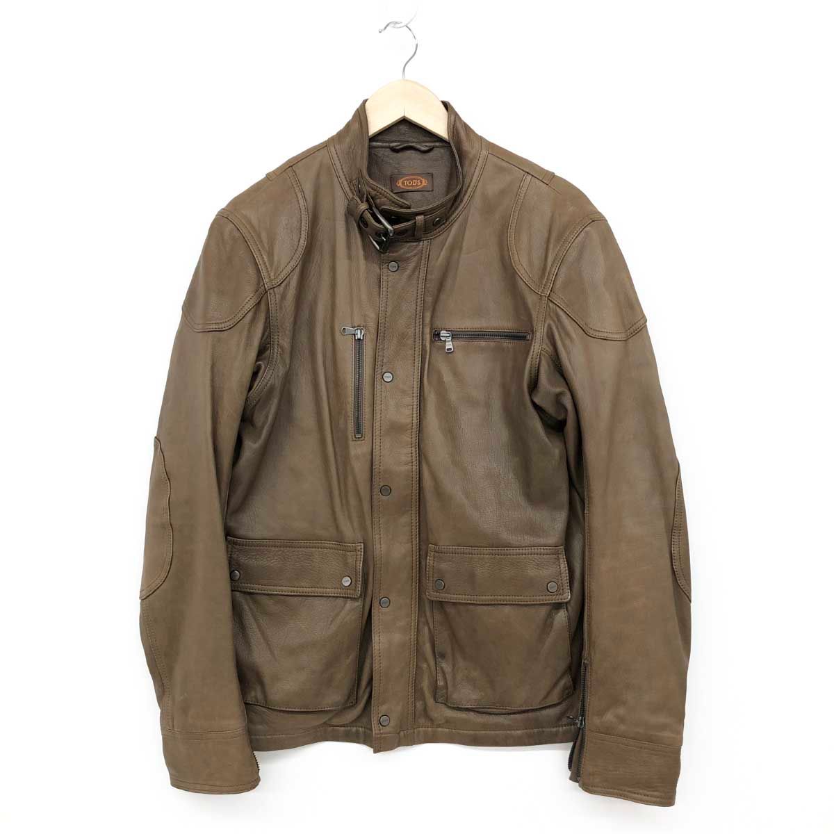 TOD'S トッズ レザージャケット サイズM ブラウン 羊革 メンズ
