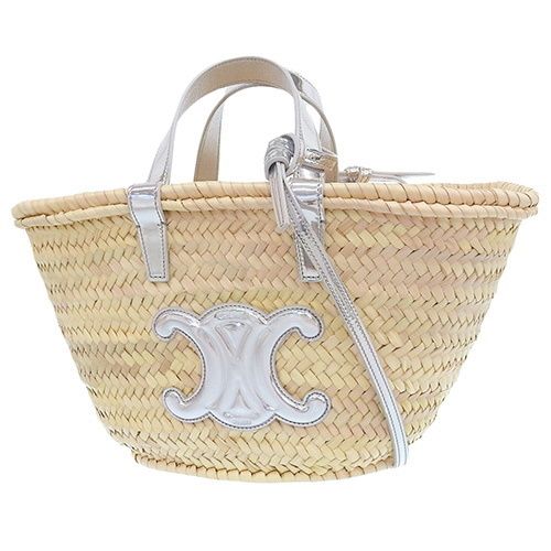 *夏の主役バッグ登場*【CELINE】トリオンフ ラフィア編み パニエ CELINE】直営/正規店 クラシックパニエ ラフィア バッグ 2色