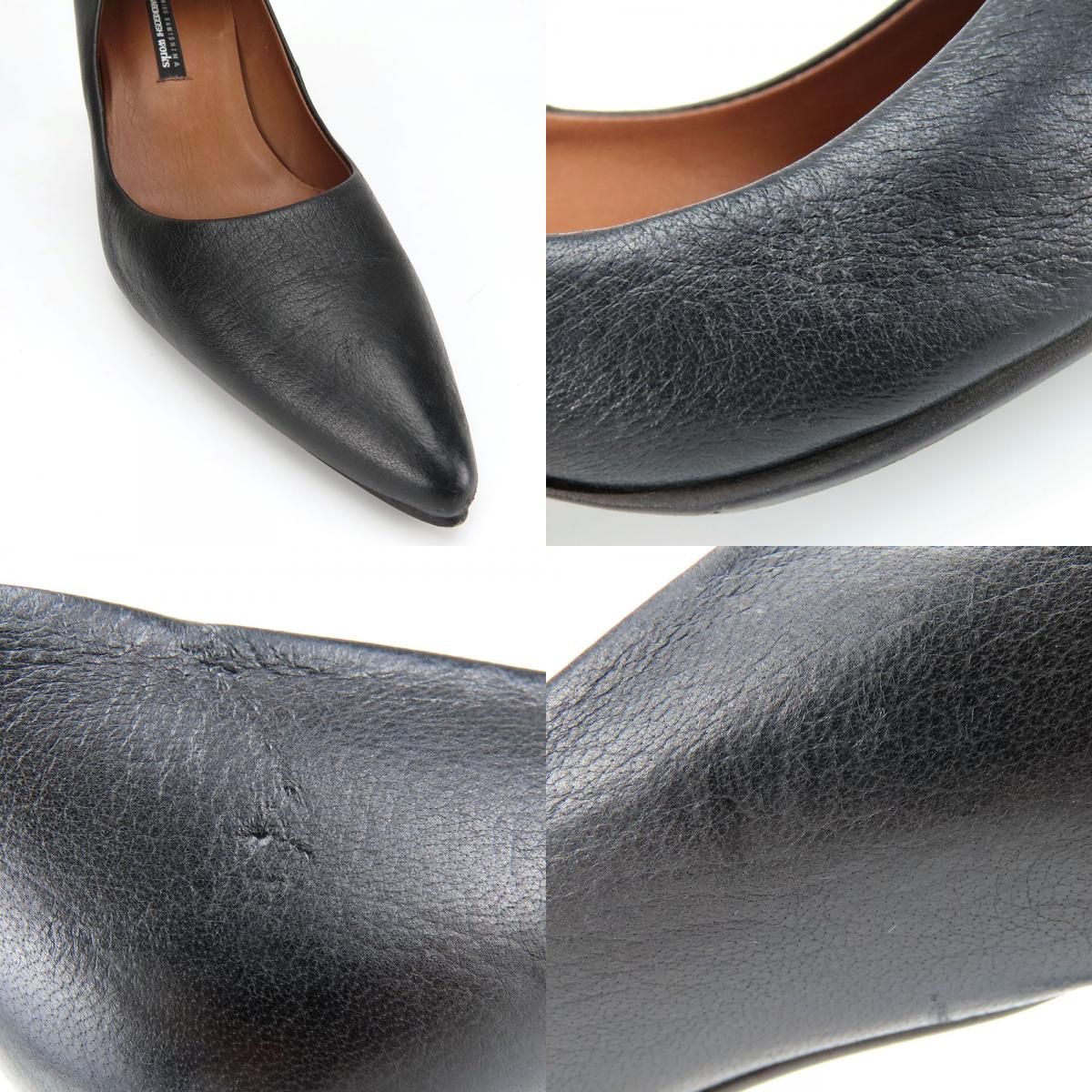 中古】 ラボキゴシワークス パンプス 24 1/2 レザー ブラック JPサイズ