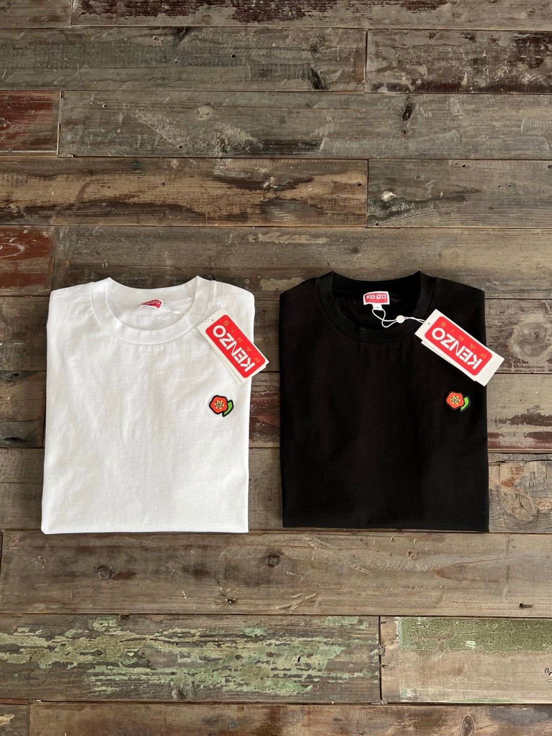 KENZO 25SS ファッション ニューベゴニアフラワー刺繍ロゴ半袖Tシャツ