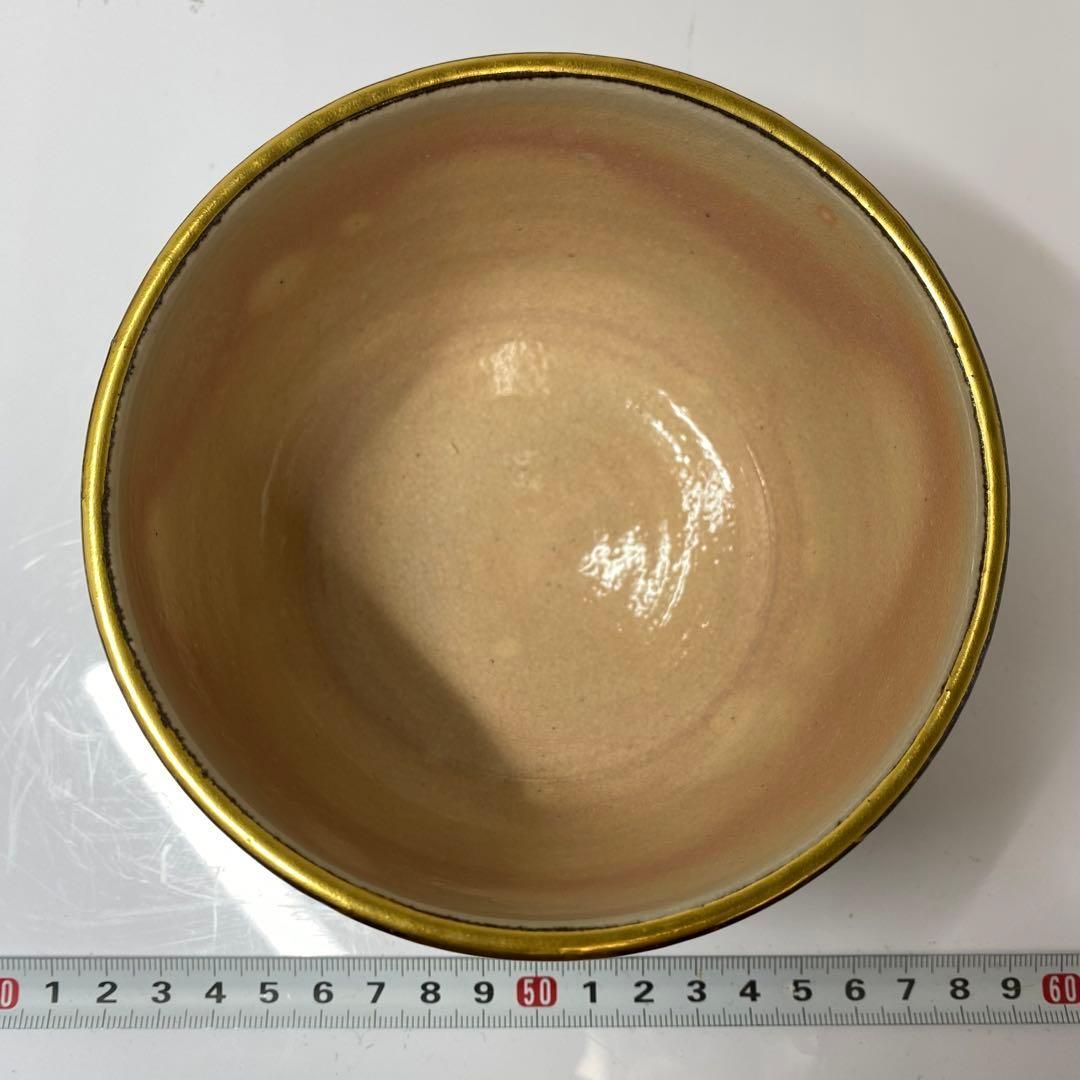 ☆茶3 御室窯 乾山八ツ橋 茶碗 共箱 タトチ直径約12cm 本金6-0304