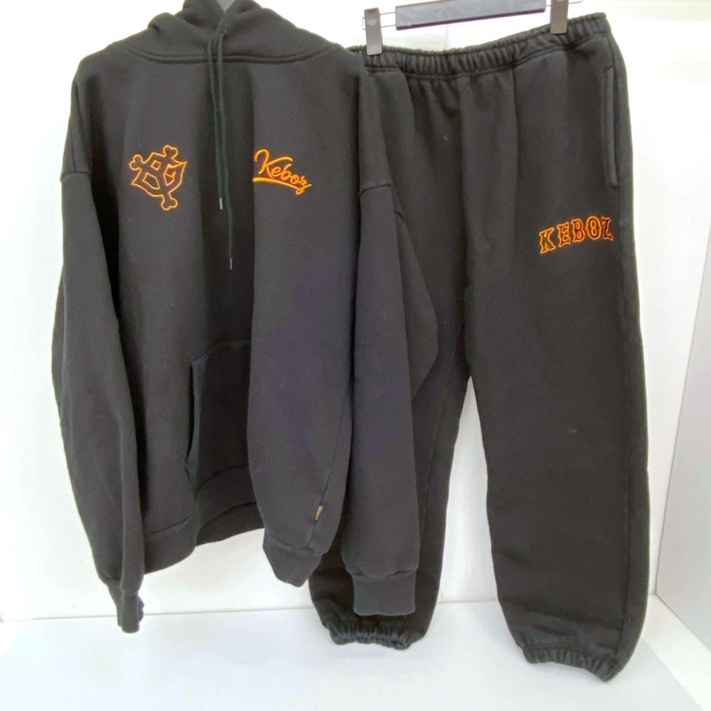 03w20884 FREAK S STORE フリークスストア Keboz ケボズ × ジャイアンツ スウェット上下セット パーカー XL |パンツ M ブラック メンズ セットアップ 221-1262