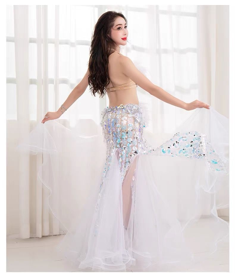 ベリーダンス衣装 上下セット 羽根 ブラ スカート オーダーメイド