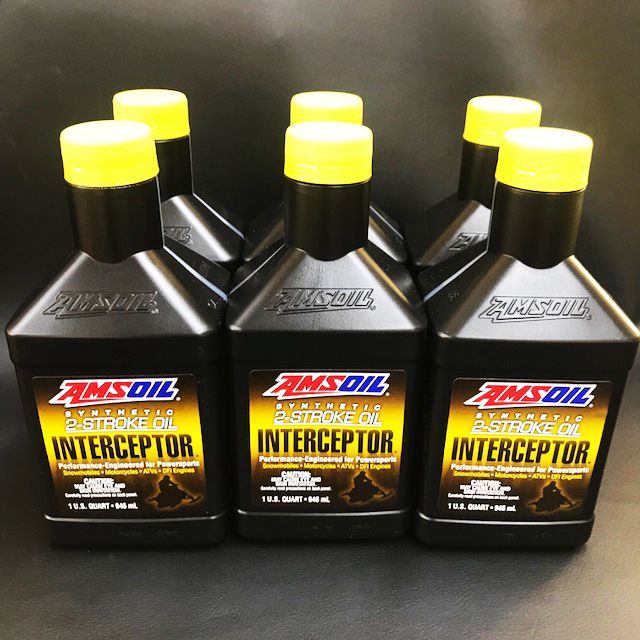 AMSOIL アムズオイル INTERCEPTOR 2-Stroke Oil インターセプター2ストロークオイル 1QT 946ml×6本 *スノーモービル
