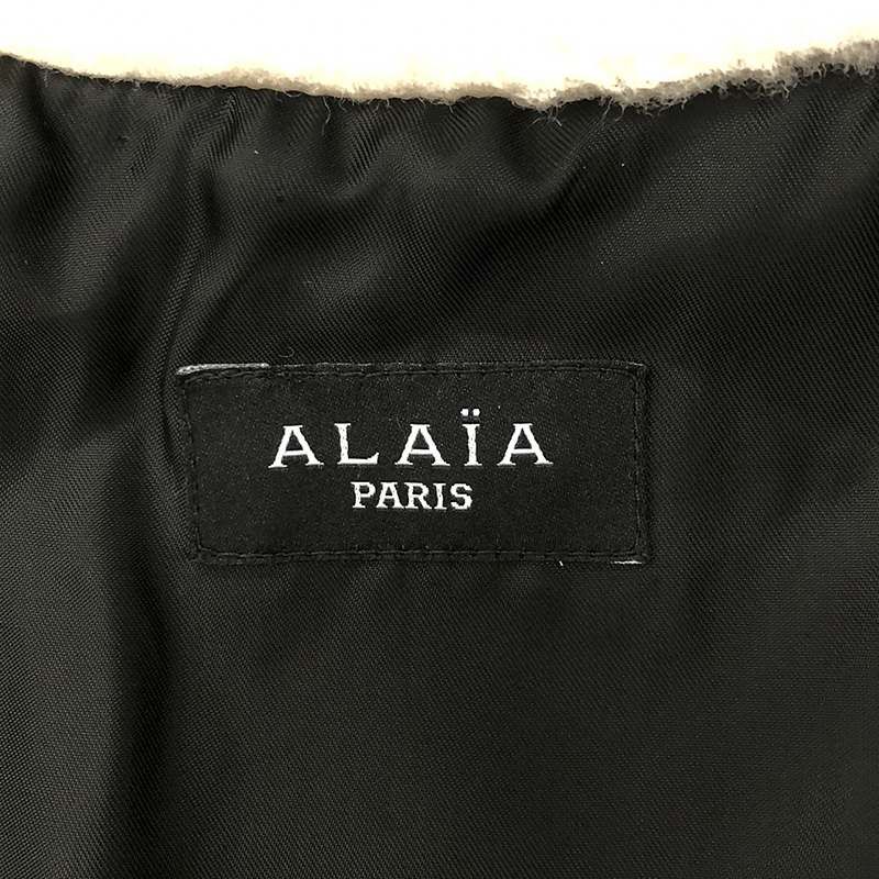 美品】 ALAIA / アライア | ワイドカラー ボア ロングコート | 38  