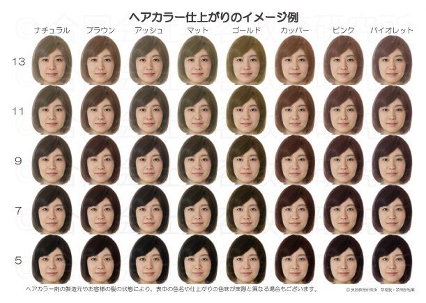 メルカリshops 平均顔ヘアカラーチャート A5判 ファッションカラー おしゃれ染め