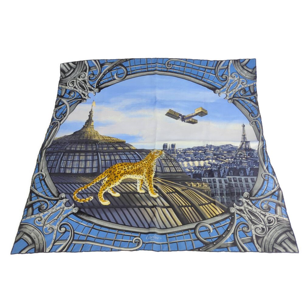 Cartier カルティエ パンテール シルク アニマルプリント スカーフ  