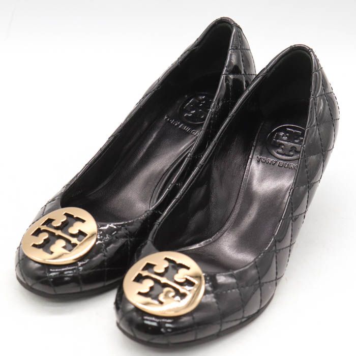 トリーバーチ パンプス バレエシューズ キルティング ブランド 靴 黒 レディース 6.5サイズ ブラック Tory Burch