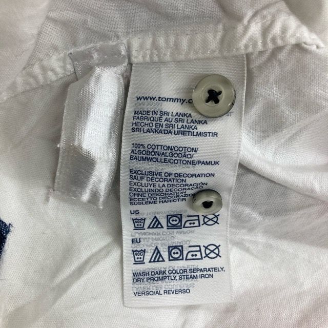 Z147 トミーヒルフィガー 古着 XS コットン 胸ポケット ロゴ刺繍