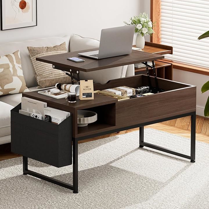 IKIFLY ローテーブル 昇降式 コーヒーテーブル 木製 リフティング