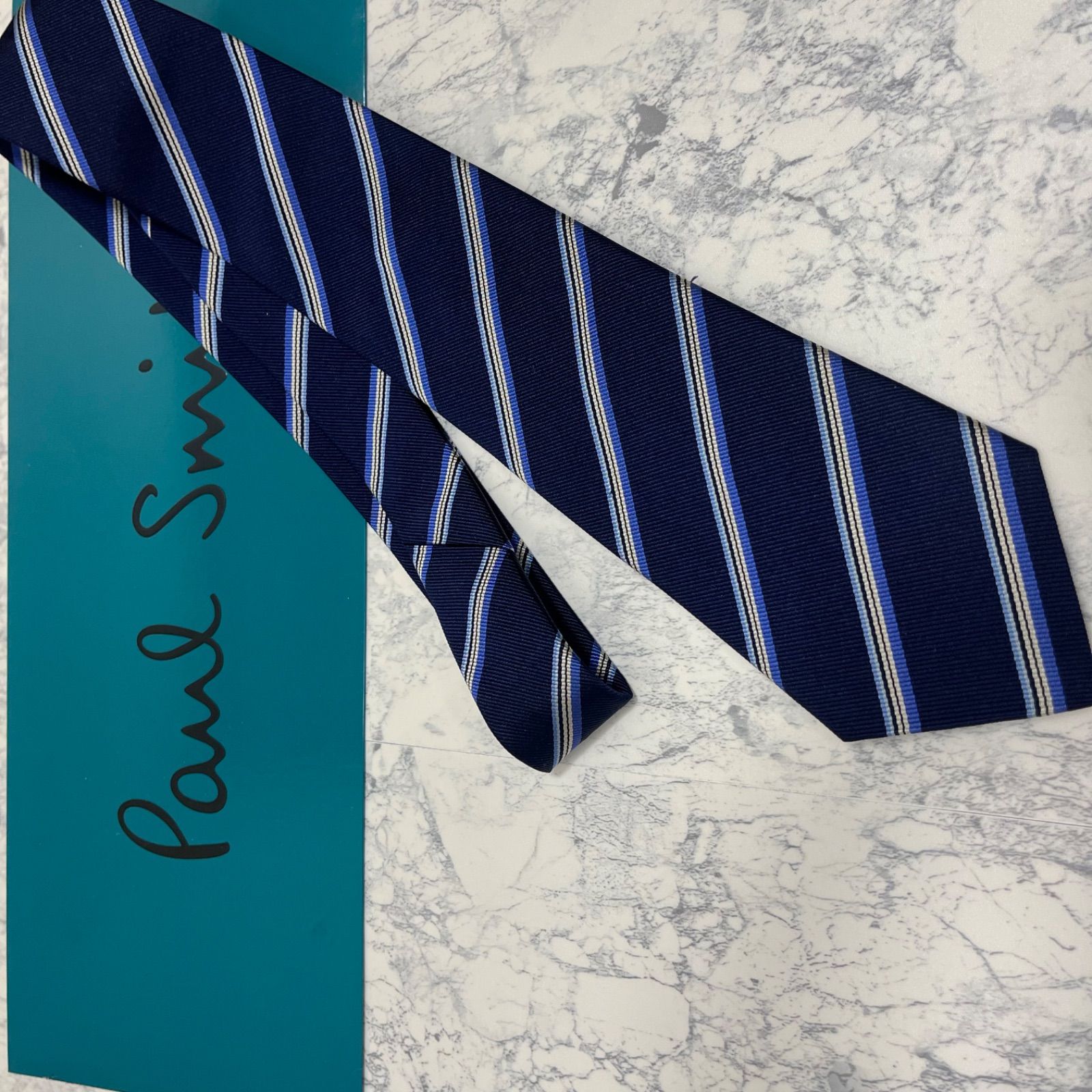 新品・未使用】Paul Smith ポールスミス シルクネクタイ ストライプ柄 