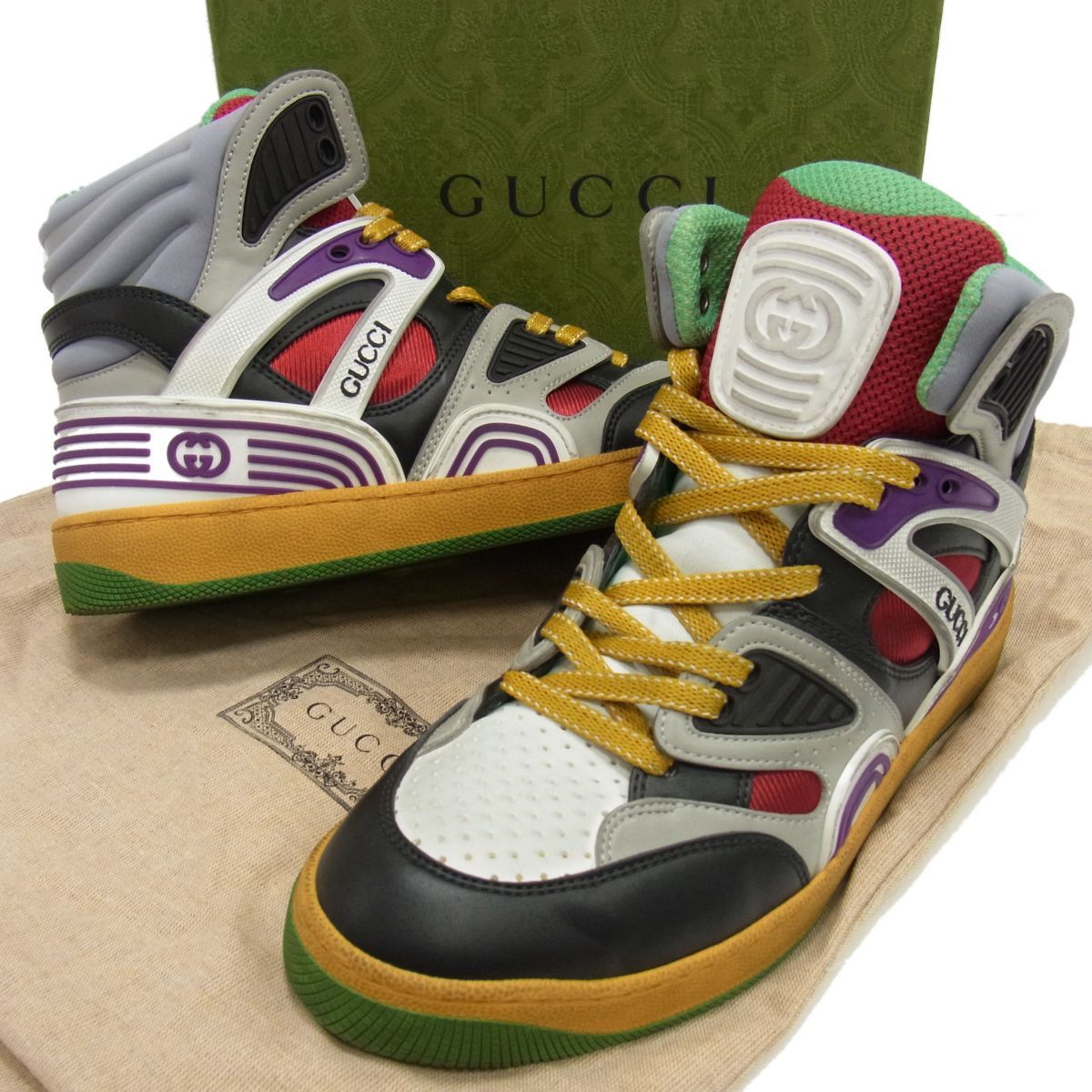 美品 定価13万円☆GUCCI グッチ 21SS Basket ハイカット スニーカー 