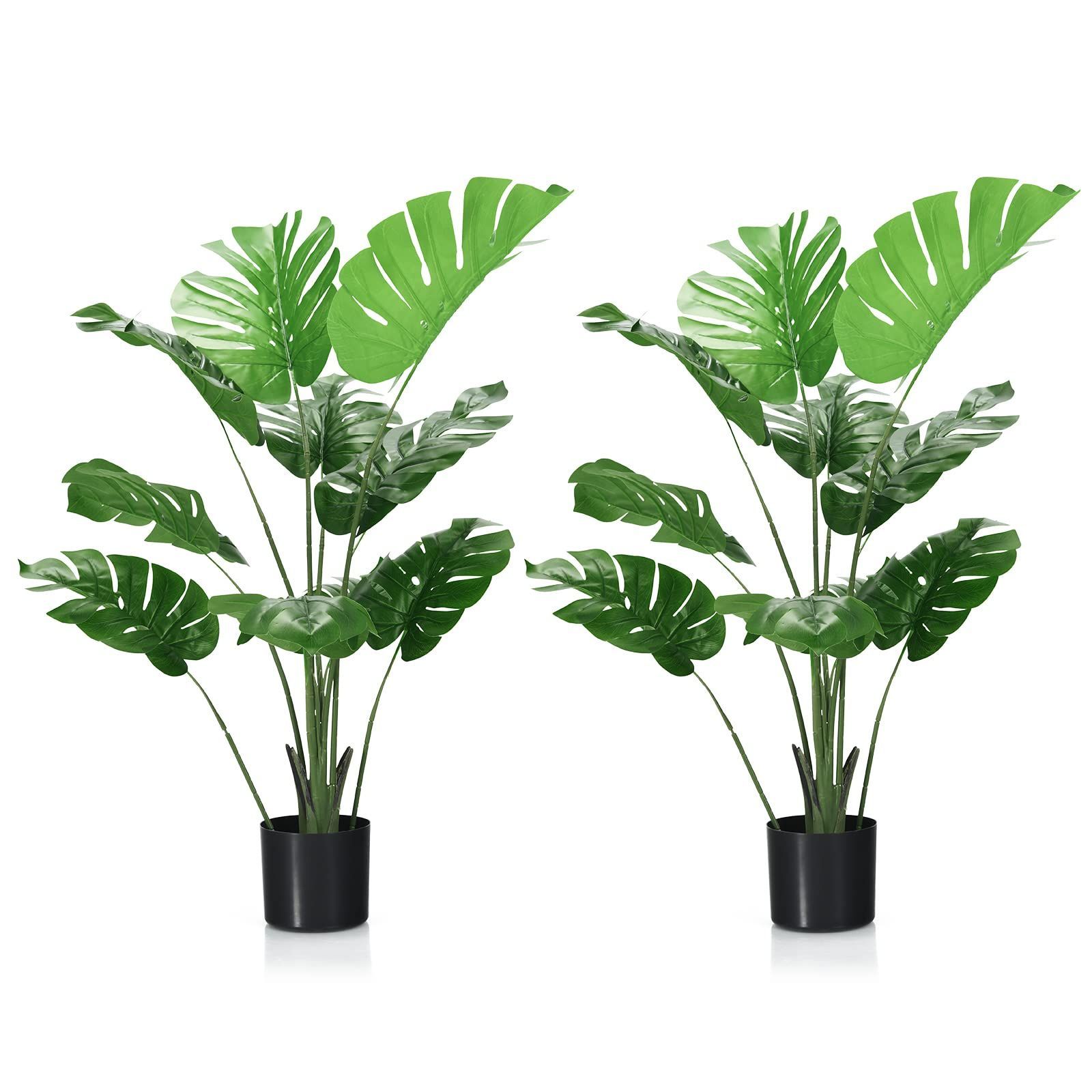 TANGKULA 人工 観葉植物 フェイク 12cm 2本 フェイクグリーン 大型 
