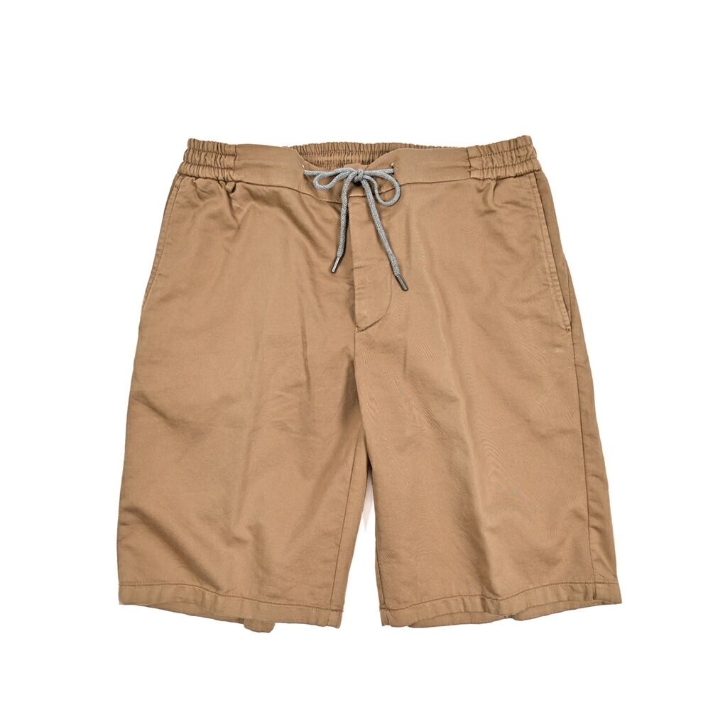 BERWICH ベルウィッチ BER_MUDA バミューダ ジョガーショーツ ノータック ストレッチ イージーハーフパンツ 春夏 コットン ブラウン イタリア製 424227