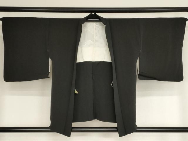 平和屋着物羽織　刺繍　抽象文　黒地　金銀糸　正絹　逸品　AAAN9562bw
