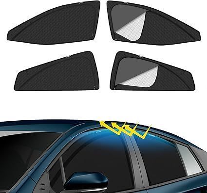 プリウス 50系 車種専用 メッシュカーテン サンシェード 遮光 換気 PRIUS 4代目 ZVW50/ZVW51/ZVW55 サイド用 2in1 カーテン 日除け 虫避け マグネット カーシェード 通風 UVカット運転席 助手席 インテ