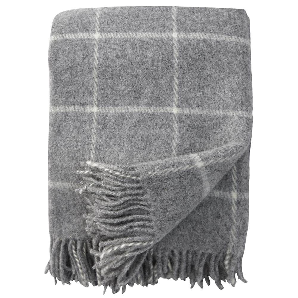 KLIPPAN ラムウールスロー ヴィンガ ダークグレー KP200866 130×200cm クリッパン 大判 洗濯可 毛布 ブランケット 暖かい おしゃれ 軽い 北欧 正規販売店 KLIPPAN クリッパン ウール ブランケット
