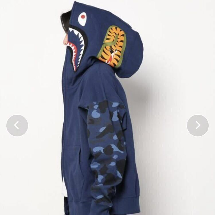 ☆XL☆ Giant shark full zip hoodie a bathing ape BAPE Blue camo シャーク パーカー エイプ  ベイプ アベイシングエイプ 迷彩 - メルカリ