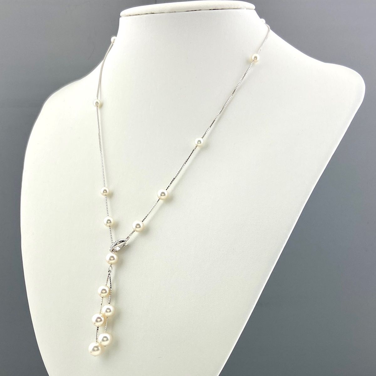 タサキ TASAKI パール デザインネックレス WG ホワイトゴールド 真珠  