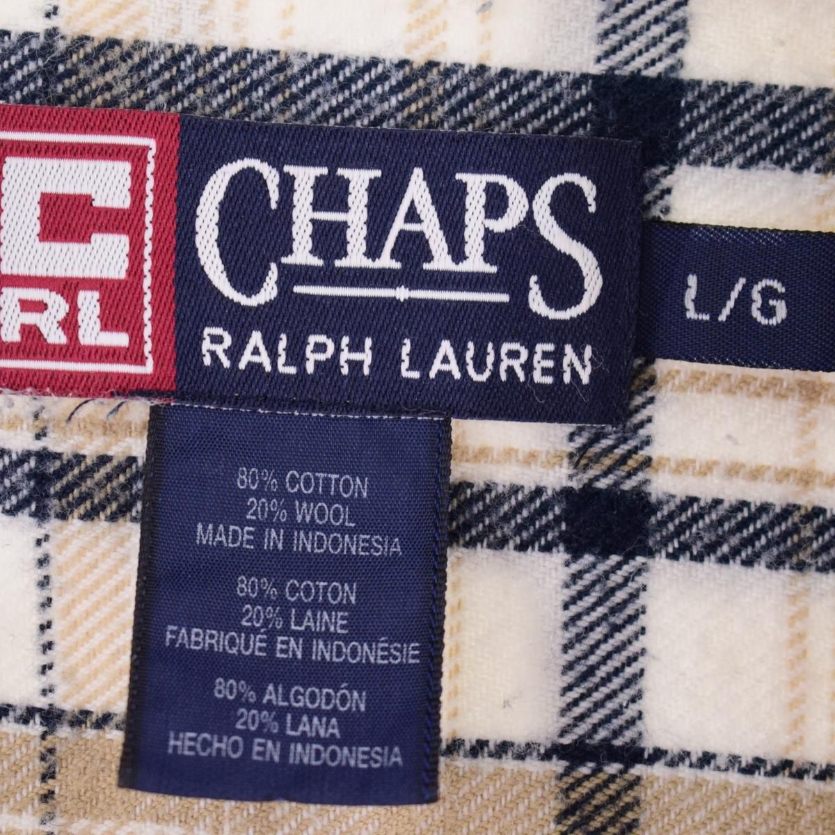 古着 ラルフローレン Ralph Lauren CHAPS チャップス チェック柄 長袖