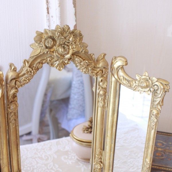 ドレッサーミラー スタンドミラー 三面鏡 ゴールド ミラー バロック ローズ 137 卓上ミラー ロココ調 アンティーク調 雑貨 アンティーク風 洋風 ヨーロピアン かわいい NEXPOTALLINN_EU