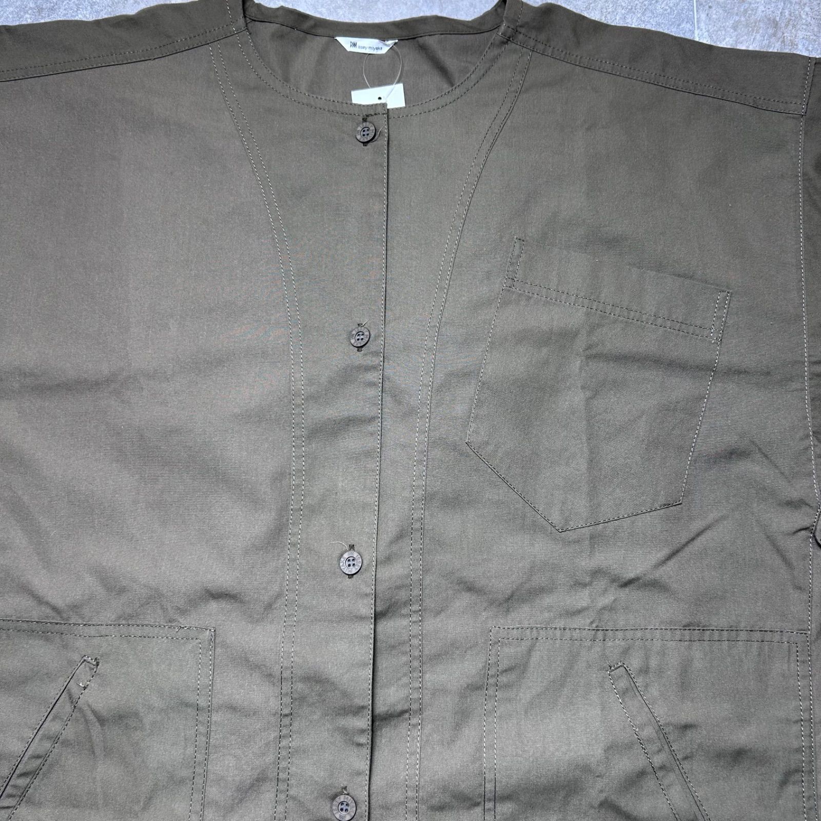 issey miyake 90s シャツワンピース カーキ イッセイミヤケ