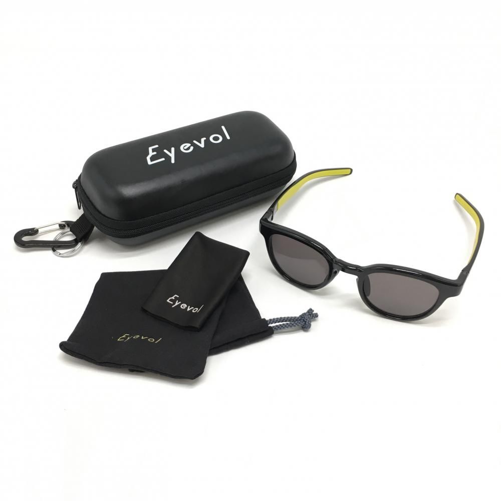 【美品】アイヴォル サングラス 黒 LEIFER Ⅱ BK-LY 内側イエロー ケース付き ゴルフ Eyevol 美品】アイヴォル サングラス 黒 LEIFER II BK-LY 内側イエロー