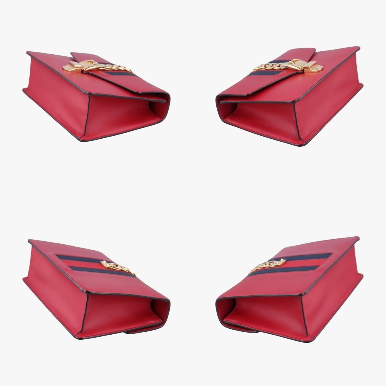 グッチGucciシルヴィレッド×ネイビーレザー421882I023030035