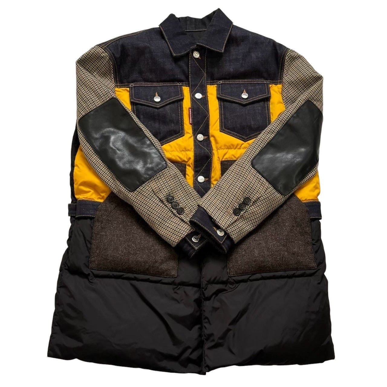 DSQUARED2 ディースクエアード デニムダウンジャケット 黒 黄