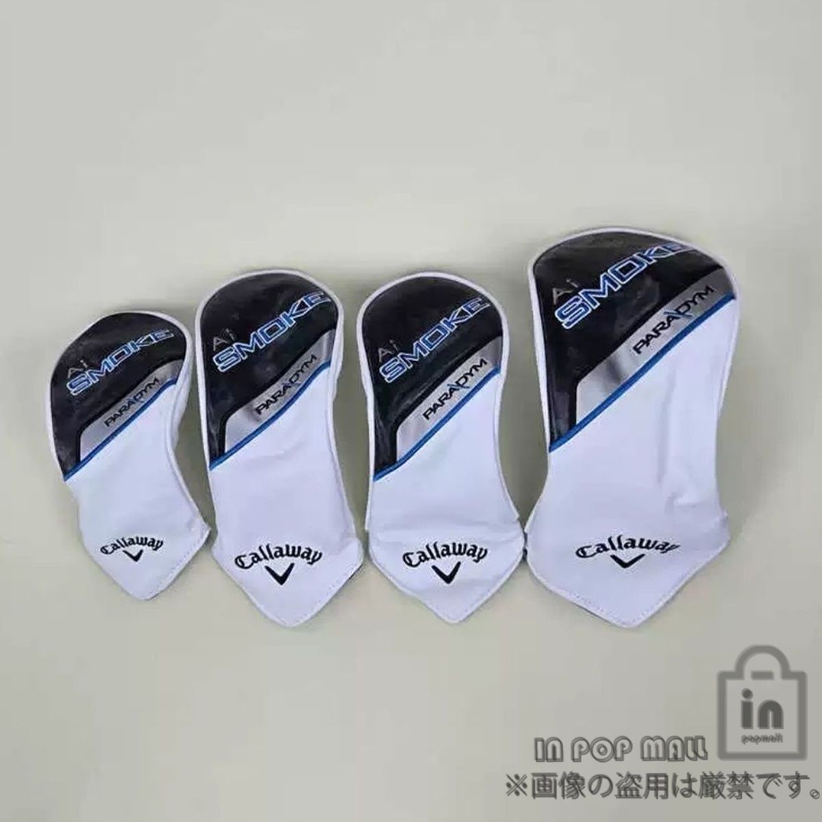 CALLWAY キャロウェイ ゴルフ クラブ ヘッドカバー 1 3 5 UT 4点セット アイアン用 ドライバー用 ゴルフヘッドカバー ブラック×ホワイト