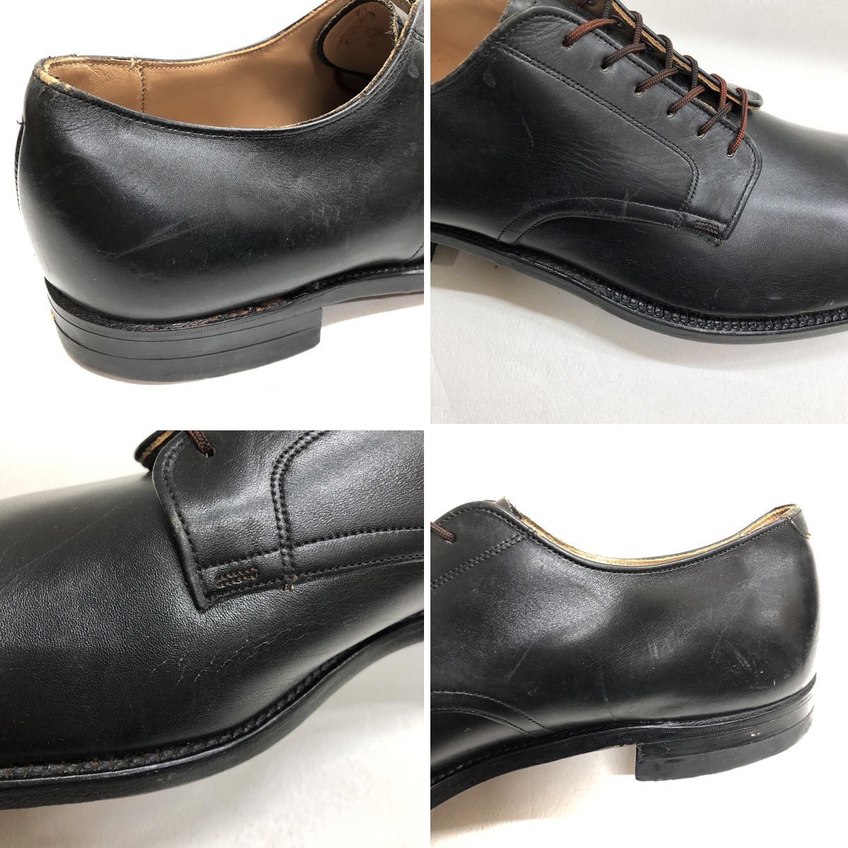 未使用 左右違い サービスシューズ レザーソール 黒 US 14 1/2 XN