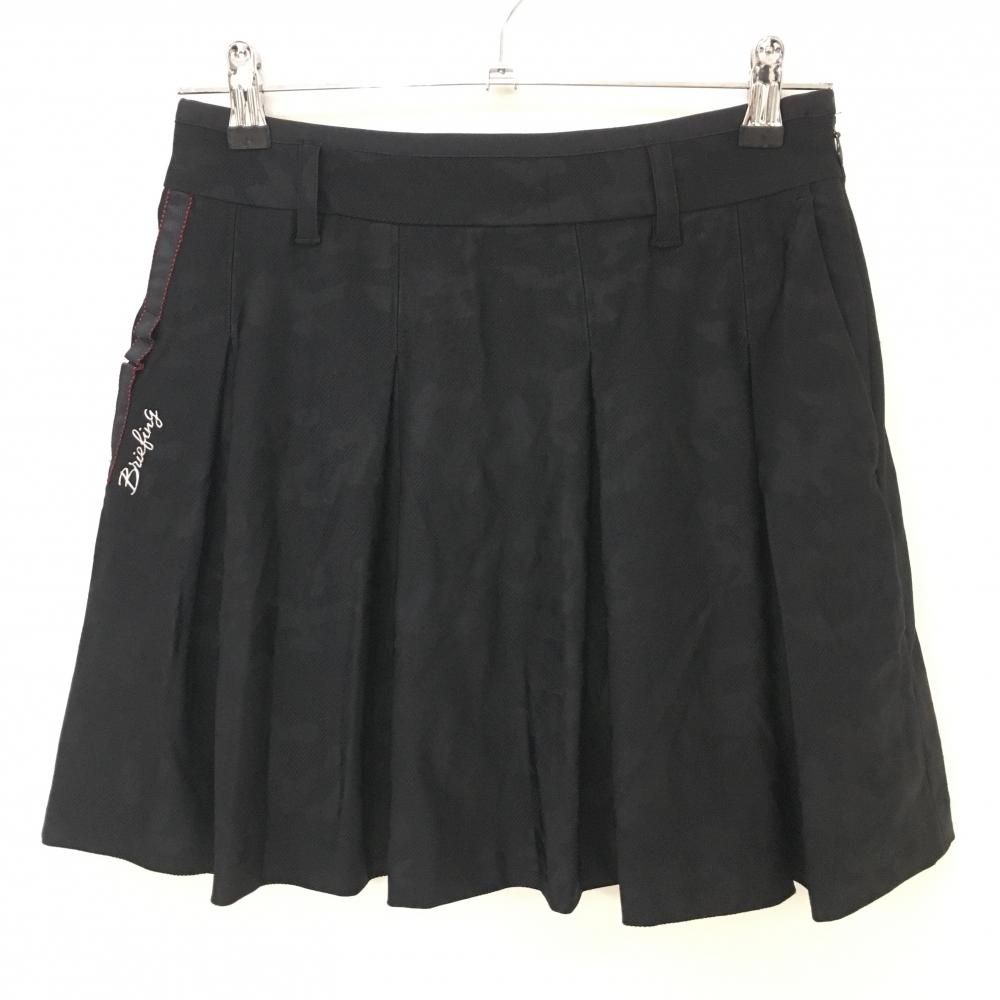 美品BRIEFING  ブリーフィング カモフラ柄ストレッチスカート ブラックM 超美品】ブリーフィング スカート 黒 迷彩織生地 カモフラ 内側
