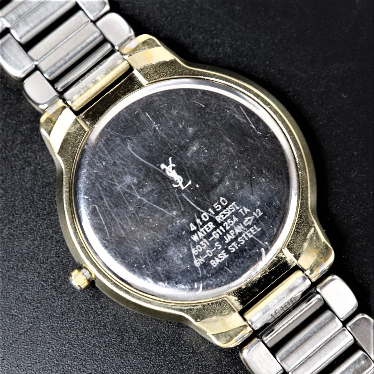 【電池交換済】Yves Saint Laurent メンズ 腕時計 ラウンドそがのサンローラン
