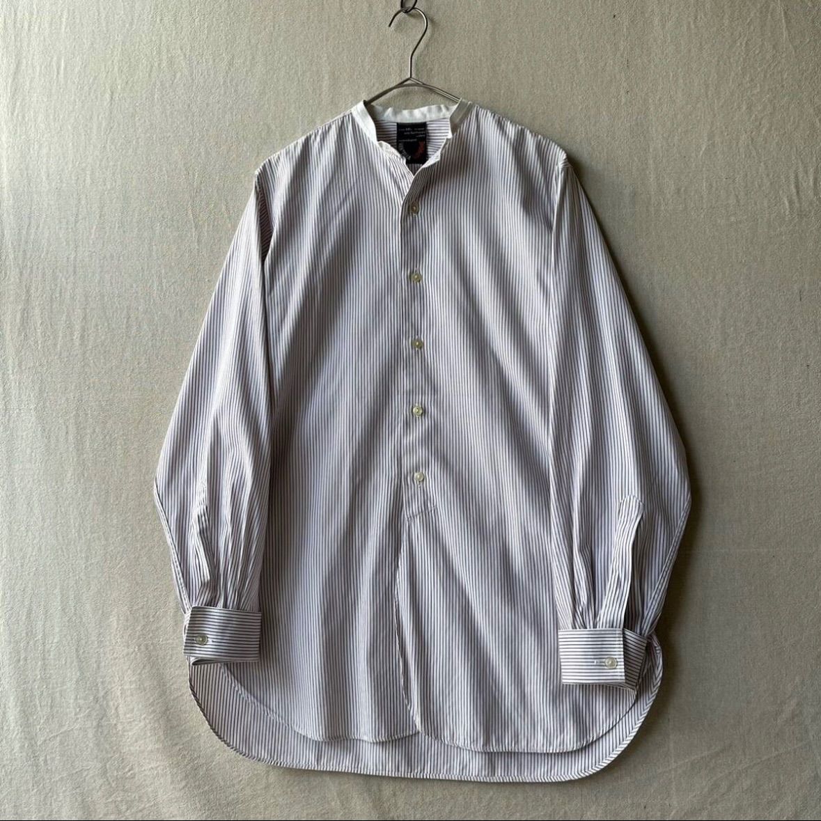 イングランド製 40s 50s Vintage カラーレス シャツ / コットン