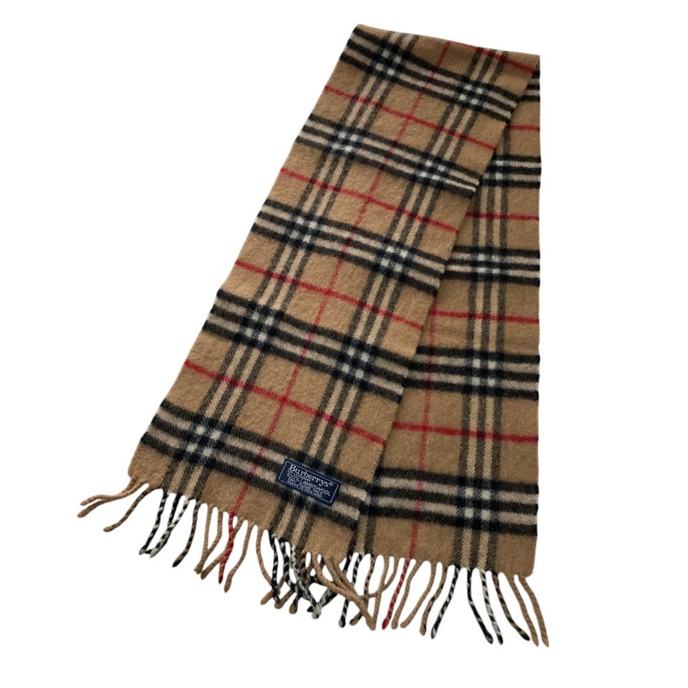 【美品】Burberrysバーバリーズ ノバチェック マフラー ベージュ　英国製 美品 Burberrys バーバリーズ ノバチェック マフラー ベージュ