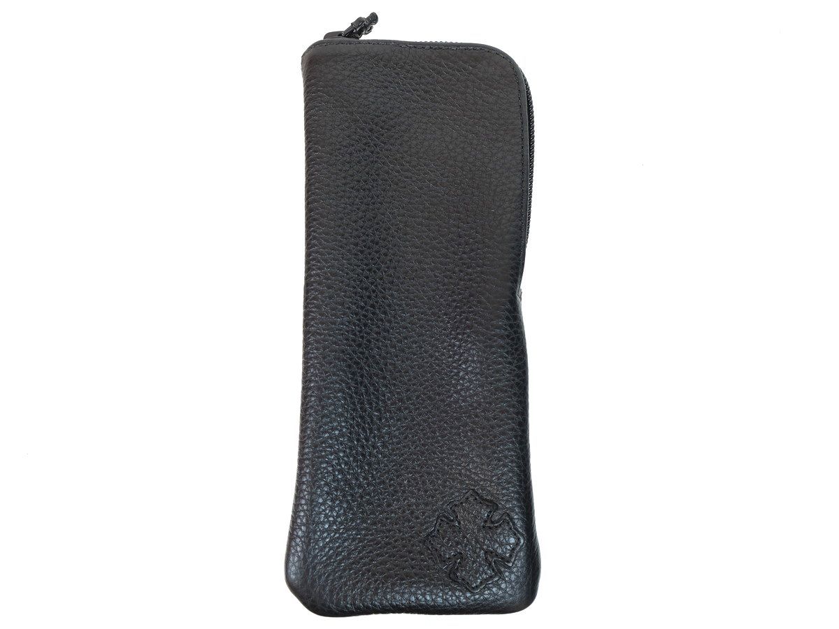 CHROME HEARTS クロムハーツ　メガネケース　レザー　クロス　黒 atlantis_96625