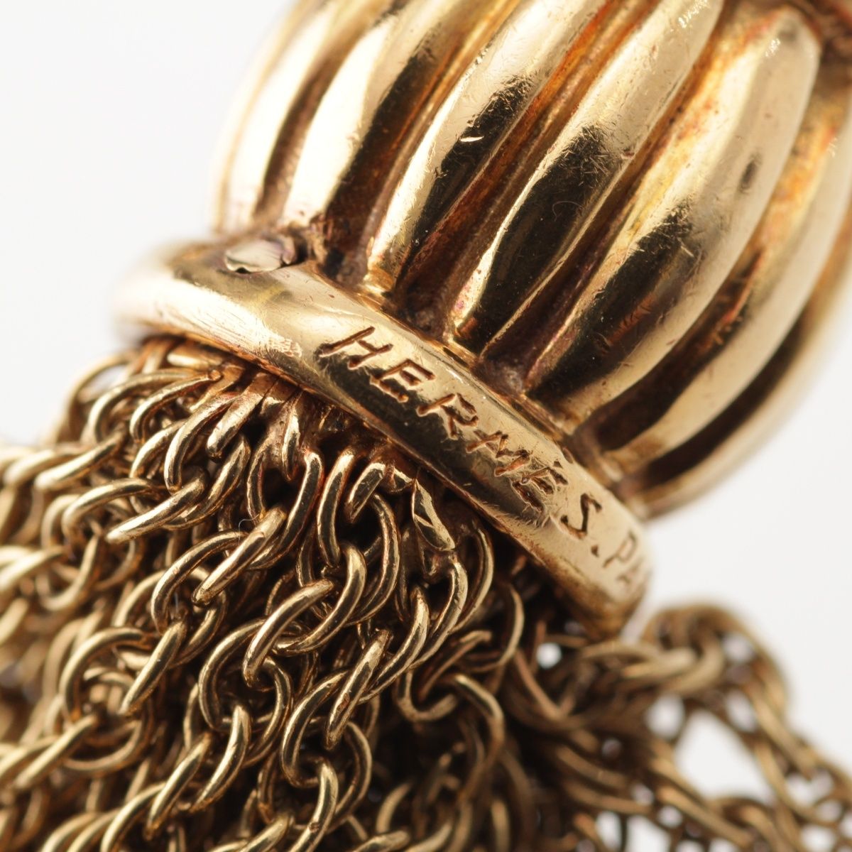 エルメス ヴィンテージ 18K アリアンヌ タッセル バッグ チャーム