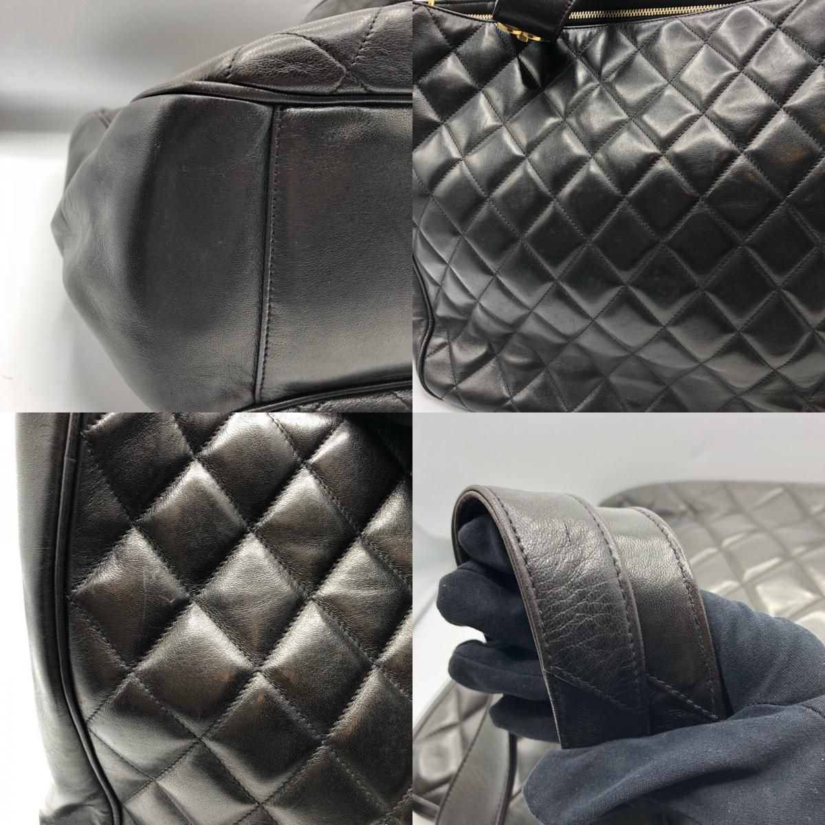 【美品・レアモデル】シャネル　マトラッセ トートバッグ　ハンド　レザー　黒 シャネル CHANEL マトラッセ レザートートバッグ ブラック×GD