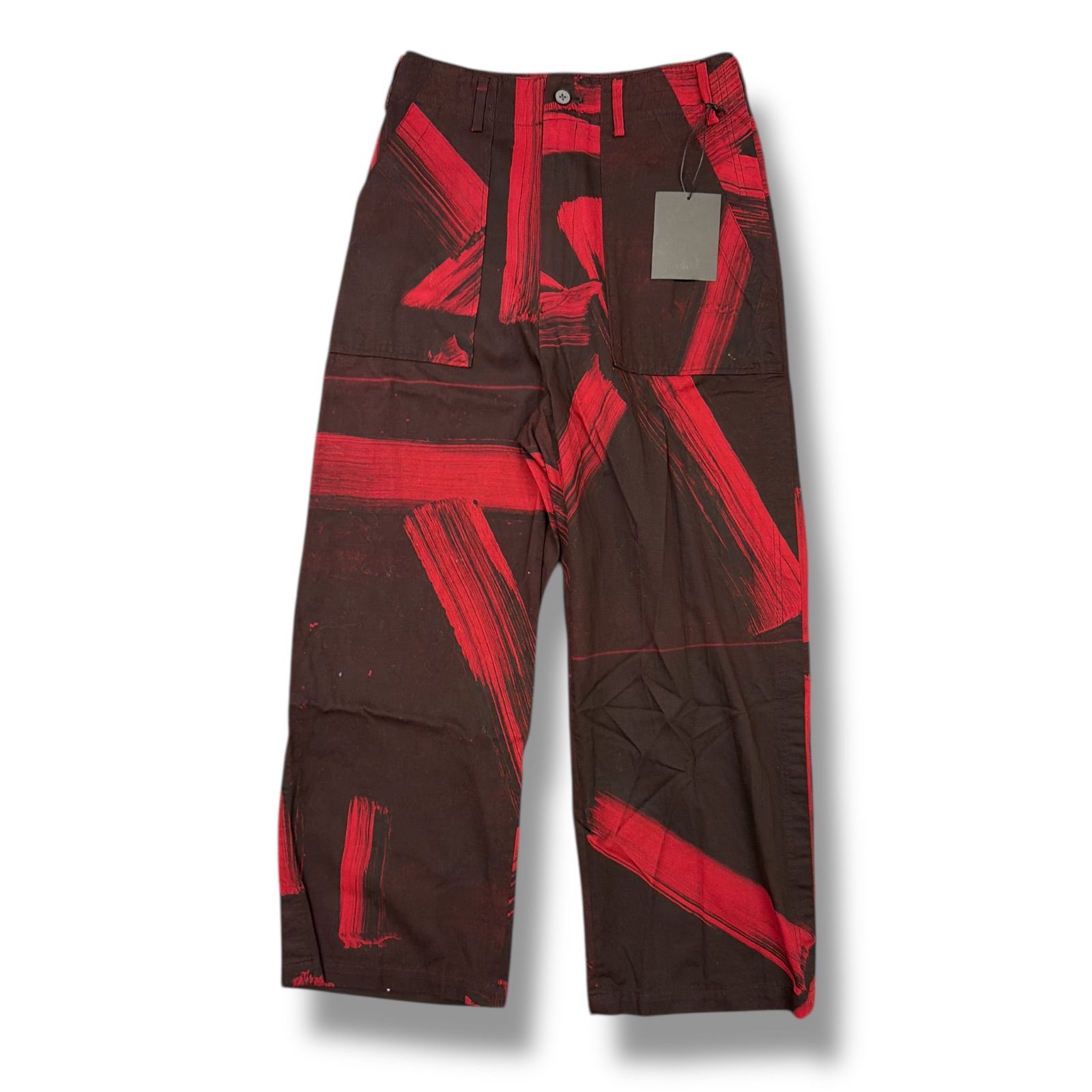 参考上代49500円 YOKE 24AW WIDE LEG BAKER PANTS ワイドレグベイカーパンツ ワークパンツ ヨーク YK24FW0757P レッド