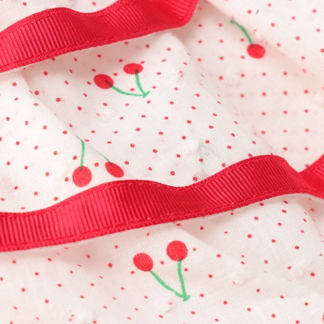 犬服 夏 きゃんナナ さくらんぼフレアワンピース ピンク レッド SS-LL