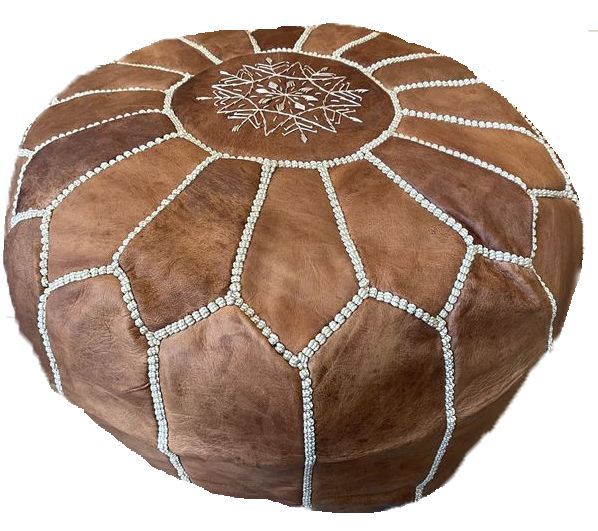 オットマン×ブラウン プフ モロッコ エスニック 雑貨 茶色 ソファ クッション スツール フロアクッション 収納 チェア 丸形 天然革 レザー カバー ハンドメイド 北欧 インテリア ナチュラル ヴィンテージ アンティーク おしゃれ かわいい シンプル