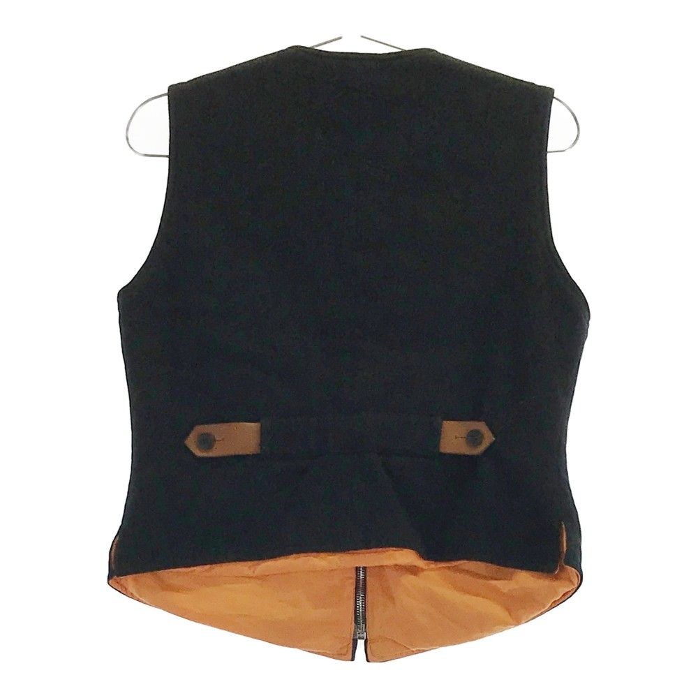 HERMES エルメス ジップベスト ヘリンボーン柄 ブラック系 M