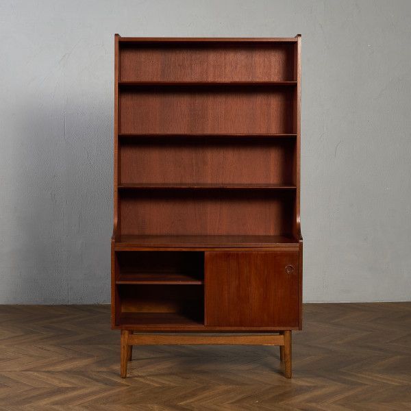 Nexø Møbelfabrik ヴィンテージ ブックケース 食器棚 デンマーク ウォールユニット チーク 94217