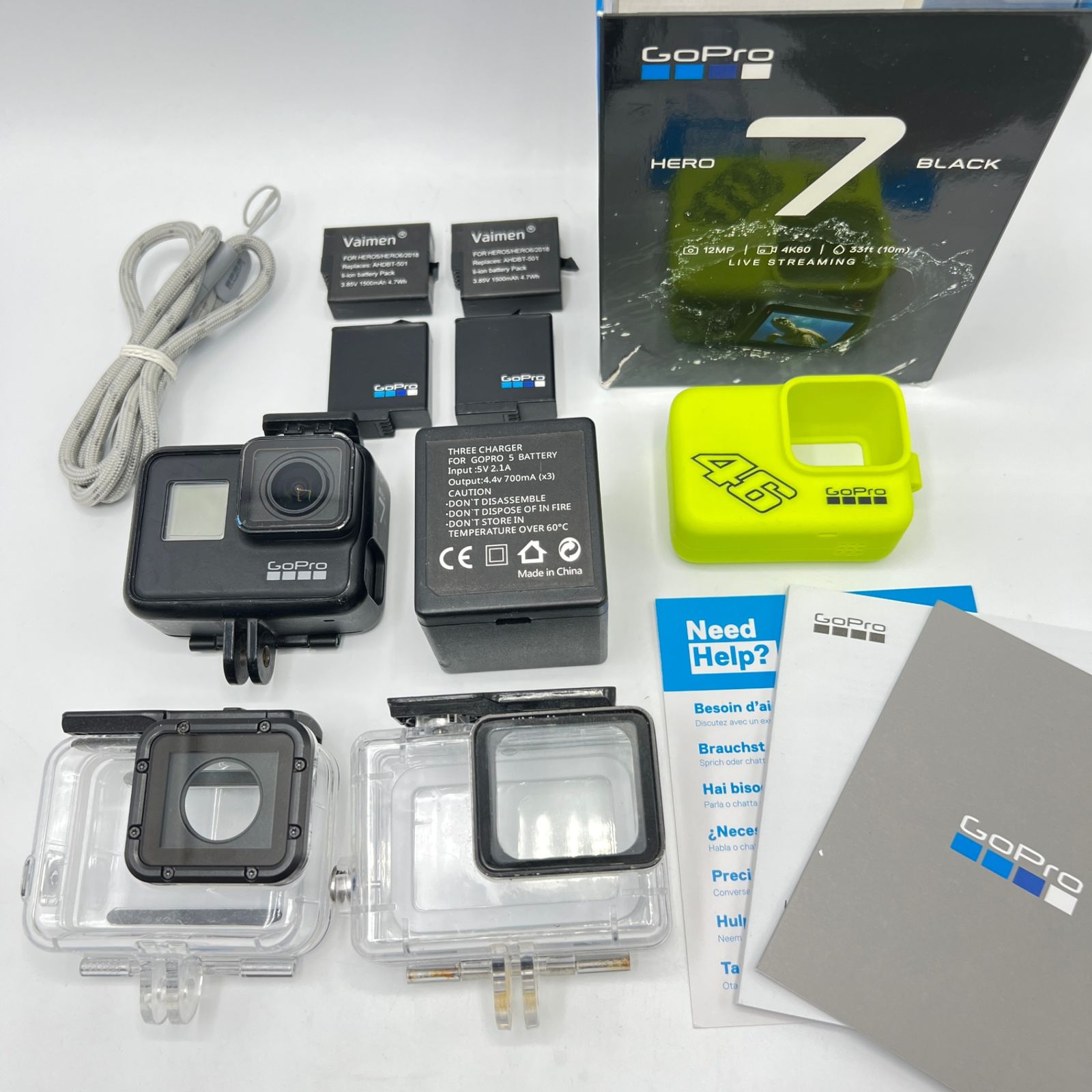 GoPro HERO7 BLACK CHDHX-701-FW 予備バッテリー 防水ケース付き ブラック ウェアラブル アクションカメラ ゴープロ ヒーロー7 本体