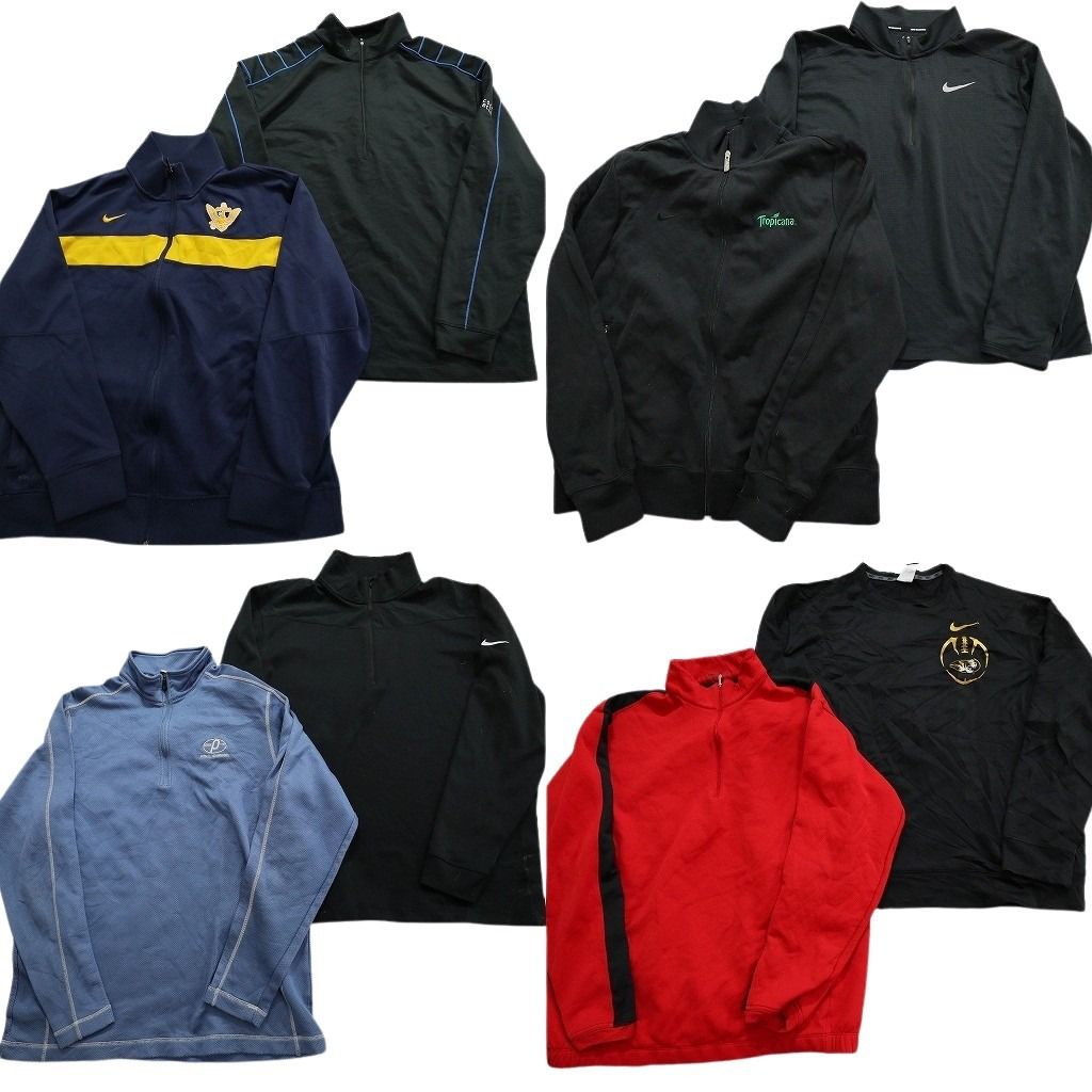 古着卸 まとめ売り ナイキ ジャージ トラックジャケット 8枚セット (メンズ XL ) 企業 ハーフジップ ロゴ スタンドカラー 中古 古着 MY3995