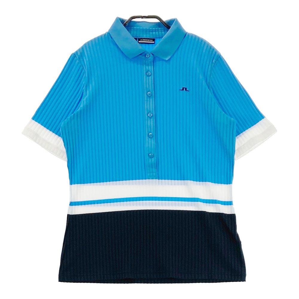 サイズ：L J.LINDEBERG ジェイリンドバーグ 半袖ポロシャツ ブルー系