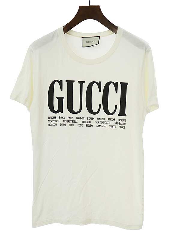 GUCCI グッチ Cities Logo Tee シティズロゴプリントTシャツ ホワイト サイズ：XS - メルカリ